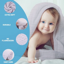 Asung Baby Towels Muslin Baby Bath Towel 3Pack Infant Towels for Newborn Boy Girl 6 Layers Ultra Soft Cotton Toddler Towel for Baby\'s Delicate Skin 40x 40 Inch (Grey)
