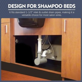 LukLoy Professional Salon Hair Trap for Backwash Shampoo Bowl Sink, Universal PVC Catch All Hair P Trap Easy Clean (1) LukLoy Professional Salon Hair Trap for Backwash Shampoo Bowl Sink, Universal PVC Catch All Hair P Trap Easy Clean (1)