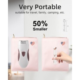 Facial Hair Removal for Women, Painless Womens Facial Hair Remover with 2 Replacement Heads, Lipstick-Sized, USB Rechargeable, for Upper Lip/Cheeks/Chin/Peach Fuzz/Mustache (White)