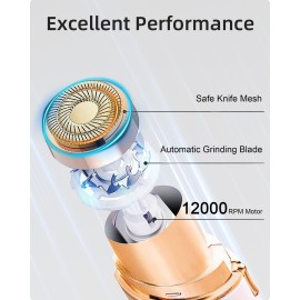 Facial Hair Removal for Women, Painless Womens Facial Hair Remover with 2 Replacement Heads, Lipstick-Sized, USB Rechargeable, for Upper Lip/Cheeks/Chin/Peach Fuzz/Mustache (White)