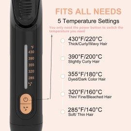Hywestger Flat Iron Hair Straightener and Curler 2 in1 | 360 Airflow Styler Curling Iron with 80 Ionic Cooling Air Vents, 5 Adjustable Temperature Settings, 15s Fast Heating & Dual Voltage