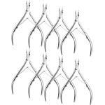 Japior 8 Packs Cuticle Nippers Stainless Steel Cuticle Trimmer Cutter Pointed Blade Nail Cuticle Dead Skin Clipper Manicure Tool for Fingernails Toenails
