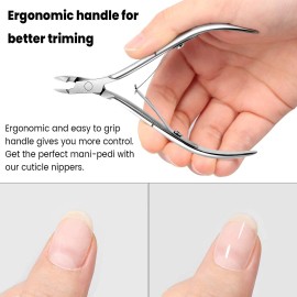 Japior 8 Packs Cuticle Nippers Stainless Steel Cuticle Trimmer Cutter Pointed Blade Nail Cuticle Dead Skin Clipper Manicure Tool for Fingernails Toenails