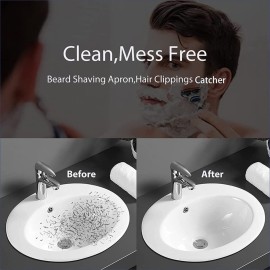 SAIJINZHI Male Beard Shaving Apron Care Clean Hair Adult Shaver Holder Bathroom Organizer for Man, Beard Trimming Catcher Bib (white) SAIJINZHI Male Beard Shaving Apron Care Clean Hair Adult Shaver Holder Bathroom Organizer for Man, Beard Trimming Catcher Bib (white)