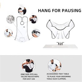 SAIJINZHI Male Beard Shaving Apron Care Clean Hair Adult Shaver Holder Bathroom Organizer for Man, Beard Trimming Catcher Bib (white) SAIJINZHI Male Beard Shaving Apron Care Clean Hair Adult Shaver Holder Bathroom Organizer for Man, Beard Trimming Catcher Bib (white)