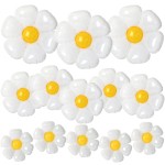 NOVWANG Daisy Balloons, 18pcs White Daisy Flower Balloons Party Decorations for Birthday Wedding Baby Shower Party Decorations SuppliesHuge Balloon X 3, Medium X 5, Small X 10
