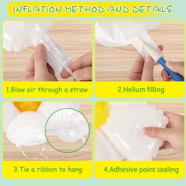 NOVWANG Daisy Balloons, 18pcs White Daisy Flower Balloons Party Decorations for Birthday Wedding Baby Shower Party Decorations SuppliesHuge Balloon X 3, Medium X 5, Small X 10