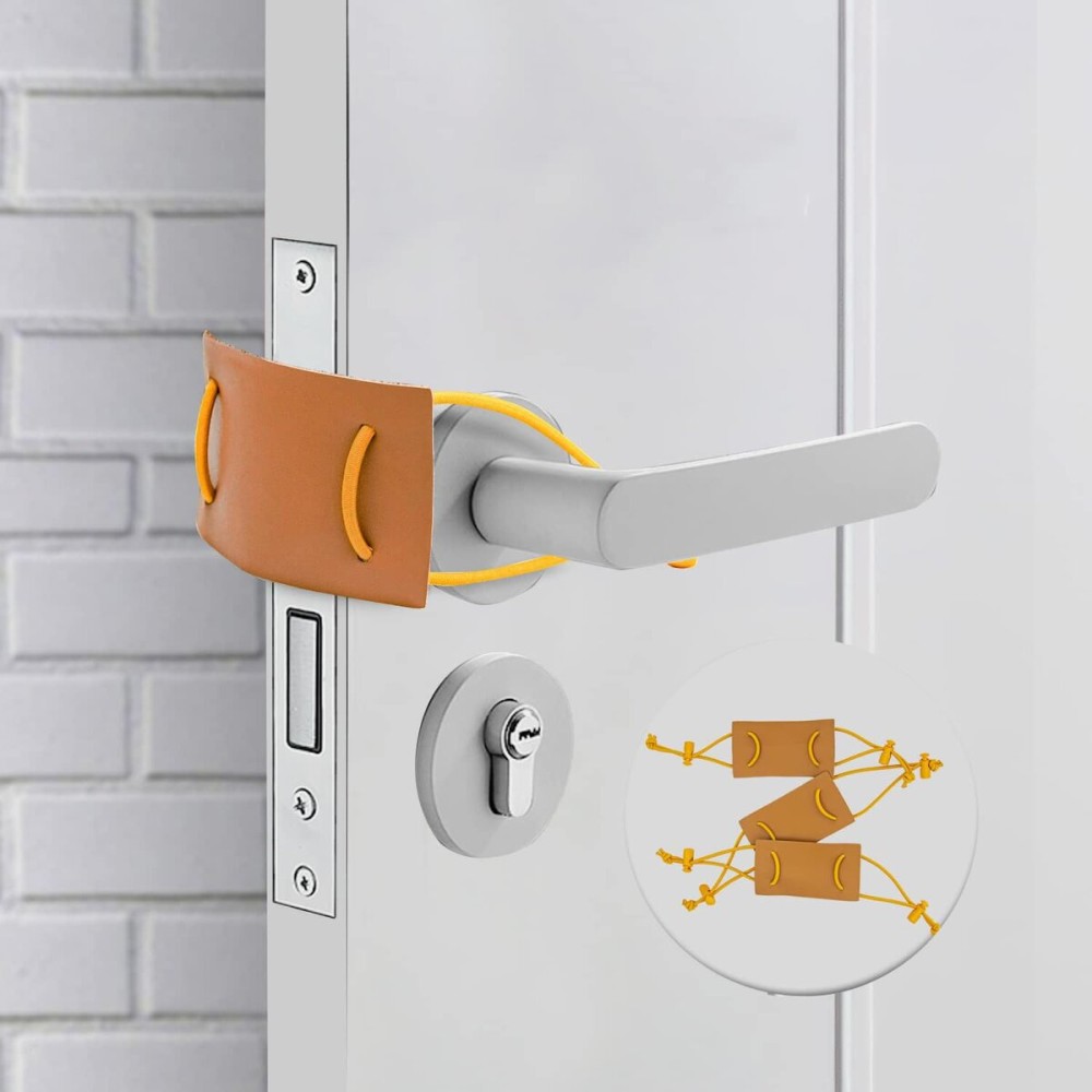 Door Silencer Closer Cushion for Baby,Door Slam Preventer with Telescopic Strap for Nursery,Light Sleepers,Baby Safety,3 Pieces, W 3.5 x L 2 inches