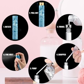 KOIBITO 10ML Marble Pattern Perfume Atomizer Bottles Set, Refillable Mini Travel Size Empty Cologne Sprayer, Portable Spray Bottle for Women&Men (5 Colors)