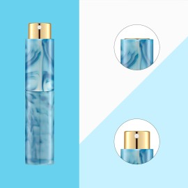 KOIBITO 10ML Marble Pattern Perfume Atomizer Bottles Set, Refillable Mini Travel Size Empty Cologne Sprayer, Portable Spray Bottle for Women&Men (5 Colors)