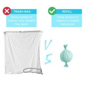 Lisyee 4 Pack Adult Diaper Liner Refills Compatible with Janibell Akord 280 Slim Model Adult Diaper System, Green, Lightly Scented