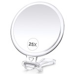 B Beauty Planet 25X Magnifying Mirror, 5-Inch Double-Sided Handheld Mirror with Adjustable Stand, Ideal for Travel and Daily Makeup Application