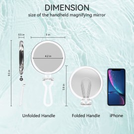 B Beauty Planet 25X Magnifying Mirror, 5-Inch Double-Sided Handheld Mirror with Adjustable Stand, Ideal for Travel and Daily Makeup Application