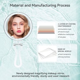 B Beauty Planet 25X Magnifying Mirror, 5-Inch Double-Sided Handheld Mirror with Adjustable Stand, Ideal for Travel and Daily Makeup Application