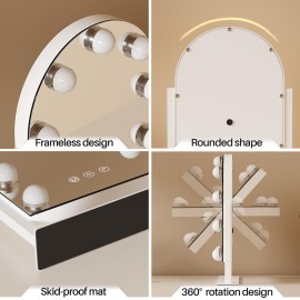 ZL ZELing Makeup Mirror with Lights, Vanity Mirror with Lights, Lighted Makeup Mirror, 3 Color Modes, Dimmable Light,360 Rotation