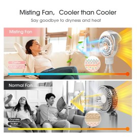 Ausic Stroller Fan with Mist, 100ml Misting Portable Fan for Stroller, Baby Fans with Detachable Tripod, Baby Essentials, Clip on Fans for Crib, Treadmill, Car Seat, Outdoor