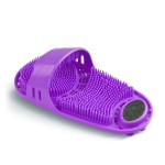 Kibhous Silicone Shower Foot Scrubber Personal Foot Massage and Cleaning with Soft Silicone Bristles and Non-Slip Suction Cups, Foot Scrubbers for Use in Shower Men and Women (1PCS Purple)