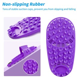 Kibhous Silicone Shower Foot Scrubber Personal Foot Massage and Cleaning with Soft Silicone Bristles and Non-Slip Suction Cups, Foot Scrubbers for Use in Shower Men and Women (1PCS Purple)