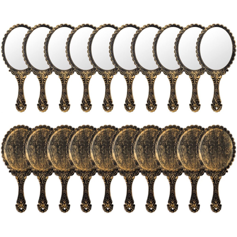 20 Pcs Vintage Handheld Mirrors, 9.8 l x 4.5 W Portable Hand Held Embossed Flower Retro Compact Mirror with Handle for Women Face Makeup Travel Mothers Day Gift(Vintage) 20 Pcs Vintage Handheld Mirrors, 9.8 l x 4.5 W Portable Hand Held Embossed Flower Retro Compact Mirror with Handle for Women Face Makeup Travel Mothers Day Gift(Vintage)