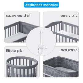 Koroao Baby Monitor Crib Clip Mount for VTech VM5463/ RM5764HD/ RM5764-2HD/ RM5864HD /RM5864-2HD /RM7764HD/ RM7764-2HD/BM3800/BM4700/ BM5600/ BM5700 Without Tools or Wall Damage-White