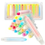 12 Pcs Sidewalk Chalk Set for Kids, 12 Colors Dust-free Washable Outdoor Toddler Chalk with Holder for Blackboard Drawing Writing Toys Gift Party Favors, Arts Crafts School Supplies