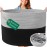 XXXXL WASHABLE 125L Extra Large Durable Soft Blanket Basket, Woven Decorative Cotton Rope Basket with Handles for Laundry, Living Room, Baby Toy Nursery Storage Organization Bin 24 x 17 (Black/Grey)