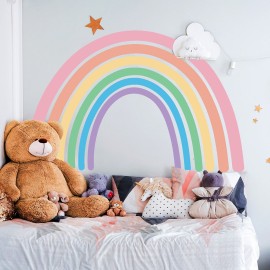 Decords Rainbow Wall Decals - Peel and Stick Boho Rainbow Decor for Kids & Nursery - Made in Europe, 2 Years Warranty