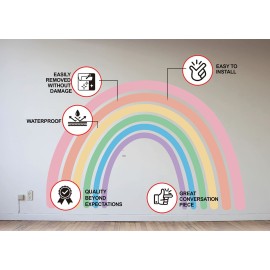 Decords Rainbow Wall Decals - Peel and Stick Boho Rainbow Decor for Kids & Nursery - Made in Europe, 2 Years Warranty