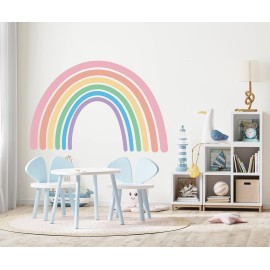 Decords Rainbow Wall Decals - Peel and Stick Boho Rainbow Decor for Kids & Nursery - Made in Europe, 2 Years Warranty