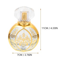 GLEAVI Glass Perfume Bottle - Travel Container, Water Spray Mister, Empty Atomizer With Golden Vial