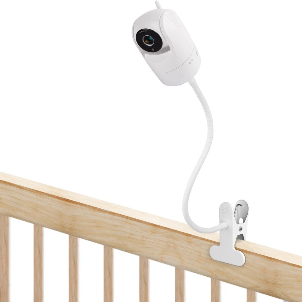Flexible Clip Mount for VTech VM901/VM924/VM928/VM923, Gooseneck Baby Camera Holder for Crib Without Tools or Wall Damage - White