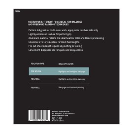 Fromm Color Studio Medium Weight Pop Up Hair Foil in Palms Leaves Pattern, 5 x 11 Embossed Aluminum Foil Sheets, Hair Foils for Highlighting and Coloring - 500 Foil Sheets Fromm Color Studio Medium Weight Pop Up Hair Foil in Palms Leaves Pattern, 5 x 11 Embossed Aluminum Foil Sheets, Hair Foils for Highlighting and Coloring - 500 Foil Sheets