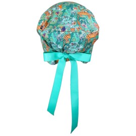 CALOMED Scrub Cap for Women and Men, Euro Style Scrub Caps, Working Hat, Head Cover with Ribbon Ties and Buttons, Long or Short Hair (Jungle Animals) CALOMED Scrub Cap for Women and Men, Euro Style Scrub Caps, Working Hat, Head Cover with Ribbon Ties and Buttons, Long or Short Hair (Jungle Animals)