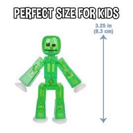 Zing StikBot Single Pack - Includes 1 StikBot - Collectible Action Figures and Accessories, Stop Motion Animation, Ages 4 and Up (Solid Black Sparkle)