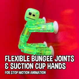 Zing StikBot Single Pack - Includes 1 StikBot - Collectible Action Figures and Accessories, Stop Motion Animation, Ages 4 and Up (Solid Black Sparkle)