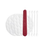UUYYEO 50 Sets Hotel Vanity Kit Individually Wrapped Disposable Hotel Amenities Hotel Hospitality Supplies Cosmetic Cotton Pads Cotton Swabs Nail File