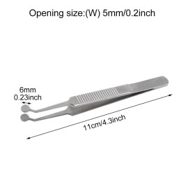 Meibomian Gland Expressor Forceps, Eyelid Gland Blockage Unblocking Physiotherapy Tools, Stainless Steel Eyelid Massage Tweezers-Round Tip for Men Women(Silver)