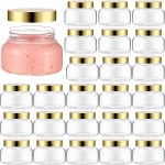 Mumufy Clear Plastic Jars with Lids Round Plastic Containers Empty Travel Containers for Creams Refillable Cosmetic Jars for Lotions Body Scrub Body Butter(36 Pcs,8 oz)