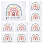 Wesiti 50 Pcs Rainbow Cosmetic Bag Inspirational Gifts Motivational Quotes Makeup Bag Bulk Waterproof Zippered Pouch for Women Girl Teacher Christmas Gift(You Are Awesome)