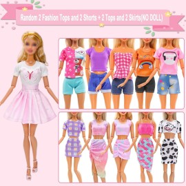 15 Set Doll Clothes Includes 1 Fairy Dress with Wing 1 Long Evening Dress 2 Sequin Dresses 6 Outfits Tops Pants Skirts 6 Fashion Dresses for 11.5 Inch Girl Dolls