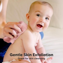 6-Pack Soft Baby Washcloths, Viscose from Bamboo - Kids, Newborn Bath Towels, Infant Shower, Toddler Reusable Face Towel, Gentle on Skin, Face Wash Cloths for Babies, 10x10 (Rosy)