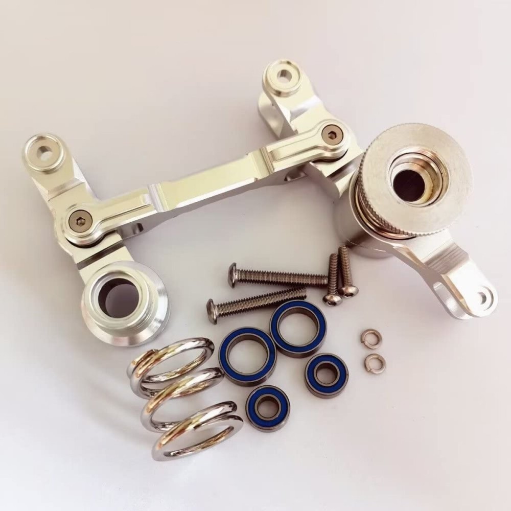 Aluminum Ajustable Steering Assembly with Bearings Silver for Traxxas 1/5 X-MAXX XMAXX 6S 8S 7746