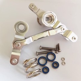 Aluminum Ajustable Steering Assembly with Bearings Silver for Traxxas 1/5 X-MAXX XMAXX 6S 8S 7746
