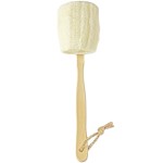 Natural Loofah Exfoliating Bath Brush - Body luffa loofa Sponge On a Stick - Sponge Scrubber with Long Wooden Handle Back Brush for Men & Women - Bath Spa Shower 1 Pack