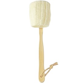 Natural Loofah Exfoliating Bath Brush - Body luffa loofa Sponge On a Stick - Sponge Scrubber with Long Wooden Handle Back Brush for Men & Women - Bath Spa Shower 1 Pack