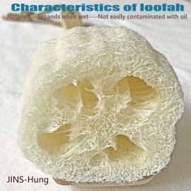 Natural Loofah Exfoliating Bath Brush - Body luffa loofa Sponge On a Stick - Sponge Scrubber with Long Wooden Handle Back Brush for Men & Women - Bath Spa Shower 1 Pack