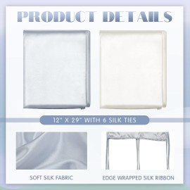 Hosuly 2 Pcs Satin Bassinet Sheet Baby Hair Soft Silk Feeling Sheet Baby Bassinet for Rectangle Cradle Pad Mattress Boys Girls Newborn Infant(Gray and White)