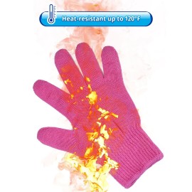 FOHOLA 1 Pc Professional Heat Resistant Gloves for Hair Styling, Heat Proof Gloves, Heat Protection Gloves for Curling Wand (Pink) (1, M)