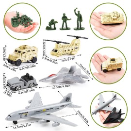 deAO Military Base Set, Army Men Playset with Military Vehicle,Weapon Gear Accessories,Vehicles Accessories and Play Map,Great Army Toys for 3 4 5 Year Old Boys Girls Kids