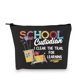 Custodian gift Maintenance Gift Janitorial Gift Janitor Appreciation Gift I Clear The Trail For Learning Teacher Makeup Bag (Custodian)